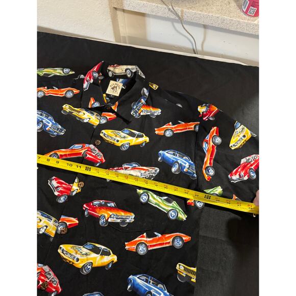 Max Boxxer Short Sleeve Button Up Muscle Cars Hot Rod Shirt Black Men's Large - Picture 7 of 8